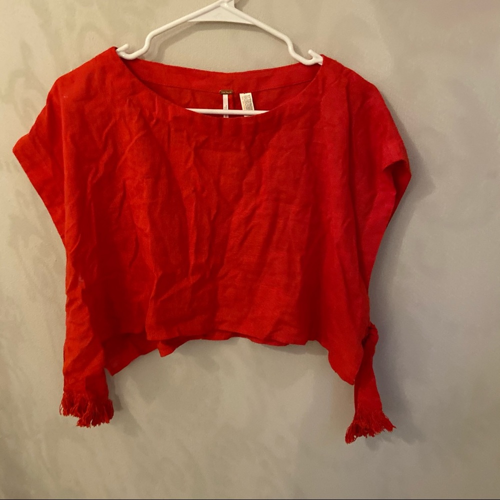 NWOT free people red side tie shirt